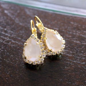 Ivory cream Bridal earrings, Bridal jewelry, Crystal Teardrop Wedding earrings, Bridesmaid earrings, Wedding jewelry, Special occasion image 5