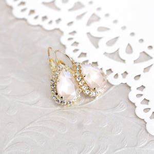 Ivory cream Bridal earrings, Bridal jewelry, Crystal Teardrop Wedding earrings, Bridesmaid earrings, Wedding jewelry, Special occasion image 4