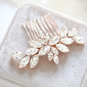 Rose gold Bridal hair comb, Wedding hair piece, Crystal hair comb, Rose gold hair piece, Bridal hair accessory, Wedding Headpiece
