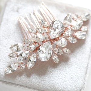 Rose Gold Bridal hair comb, Crystal Bridal hair piece, Wedding hair accessory, Gold hair comb, Crystal headpiece, Wedding hair piece