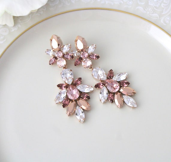 Rose gold statement earrings new arrivals