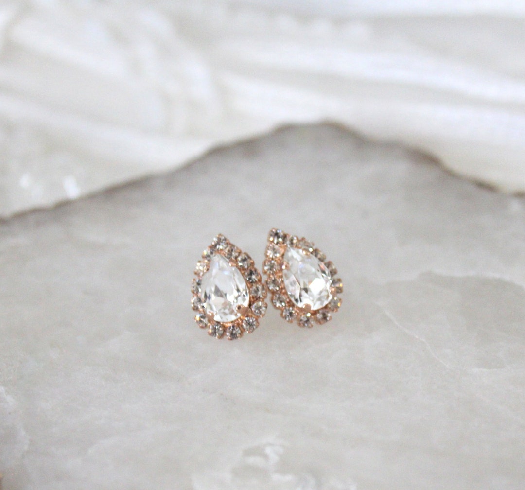 Tear Drop Diamond Earrings Gold 18k Solid Gold Earrings for women Diamond 2  cts | eBay