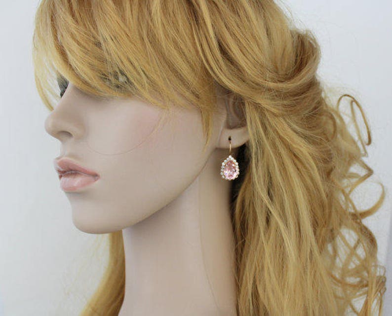 Ivory cream Bridal earrings, Bridal jewelry, Crystal Teardrop Wedding earrings, Bridesmaid earrings, Wedding jewelry, Special occasion image 6