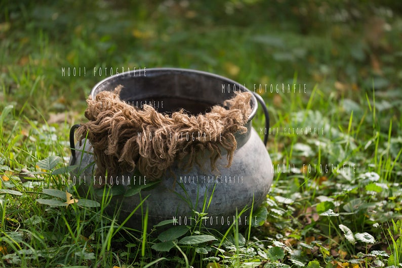 Digital Prop for Newborn Digital background Newborn Photography layers PSD hanging bucket Bed moss wreath woodland image 2