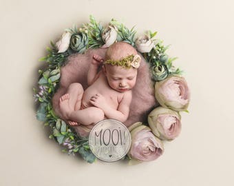 Digital Prop for Newborn - Digital background - Newborn Photography - layers - hanging basket - Bed - sunflower - wreath - woodland - flower