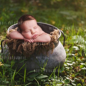 Digital Prop for Newborn Digital background Newborn Photography layers PSD hanging bucket Bed moss wreath woodland image 1