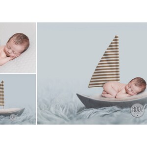 Digital Prop for Newborn Digital background Newborn Photography boat Bed raft sea shell image 2