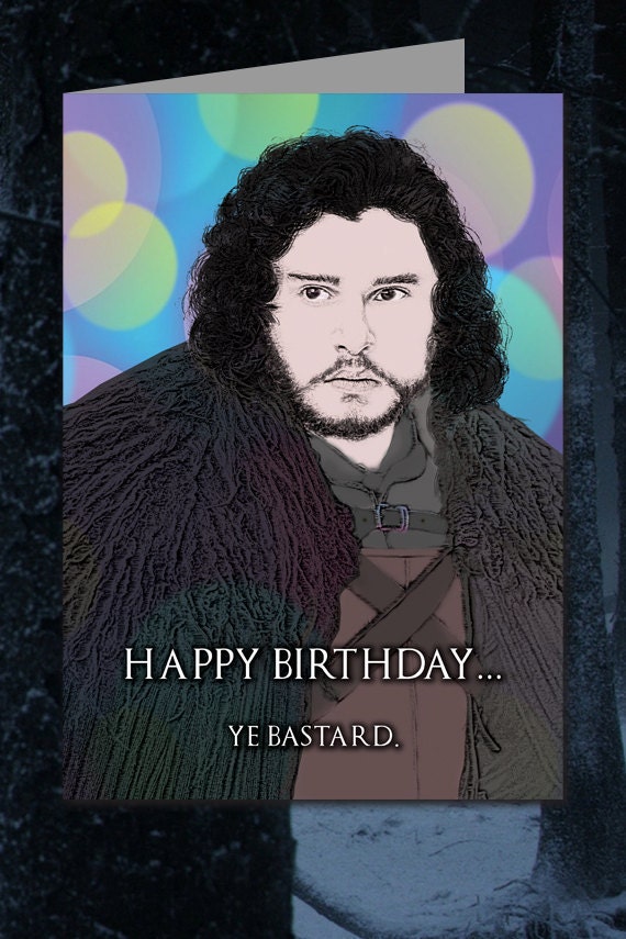 John Snow Game Of Thrones Funny Birthday Card Designed By Etsy