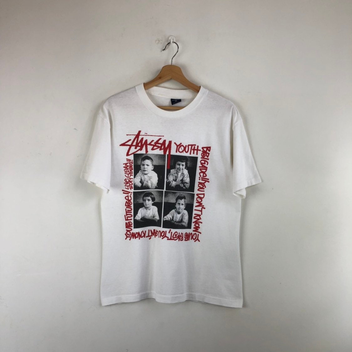 Vintage Stussy 8 Ball Big Logo Shirt - High-Quality Printed Brand