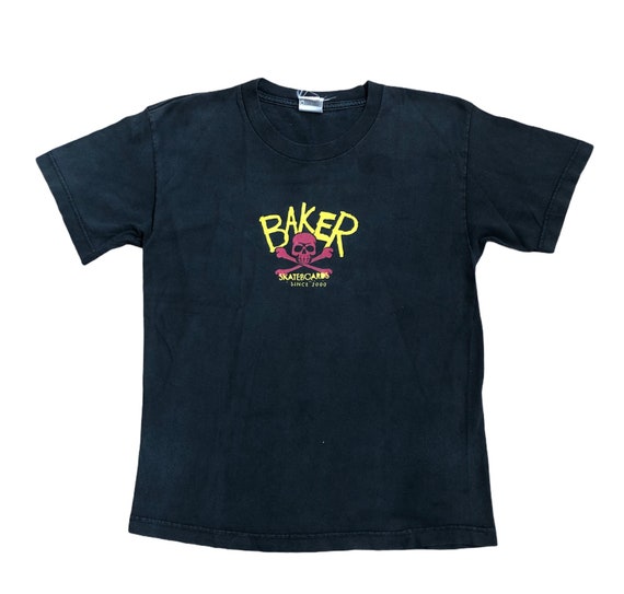 Vintage Baker Skateboards Shirt Skull And Bones /