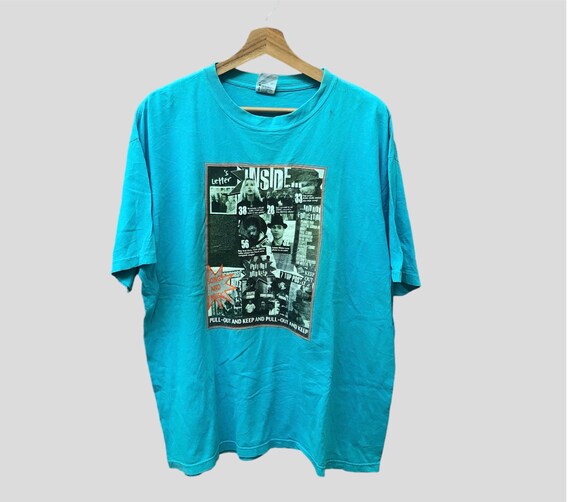 Vintage Punk Rock Shirt / Inside Magazine Strips Size XL
