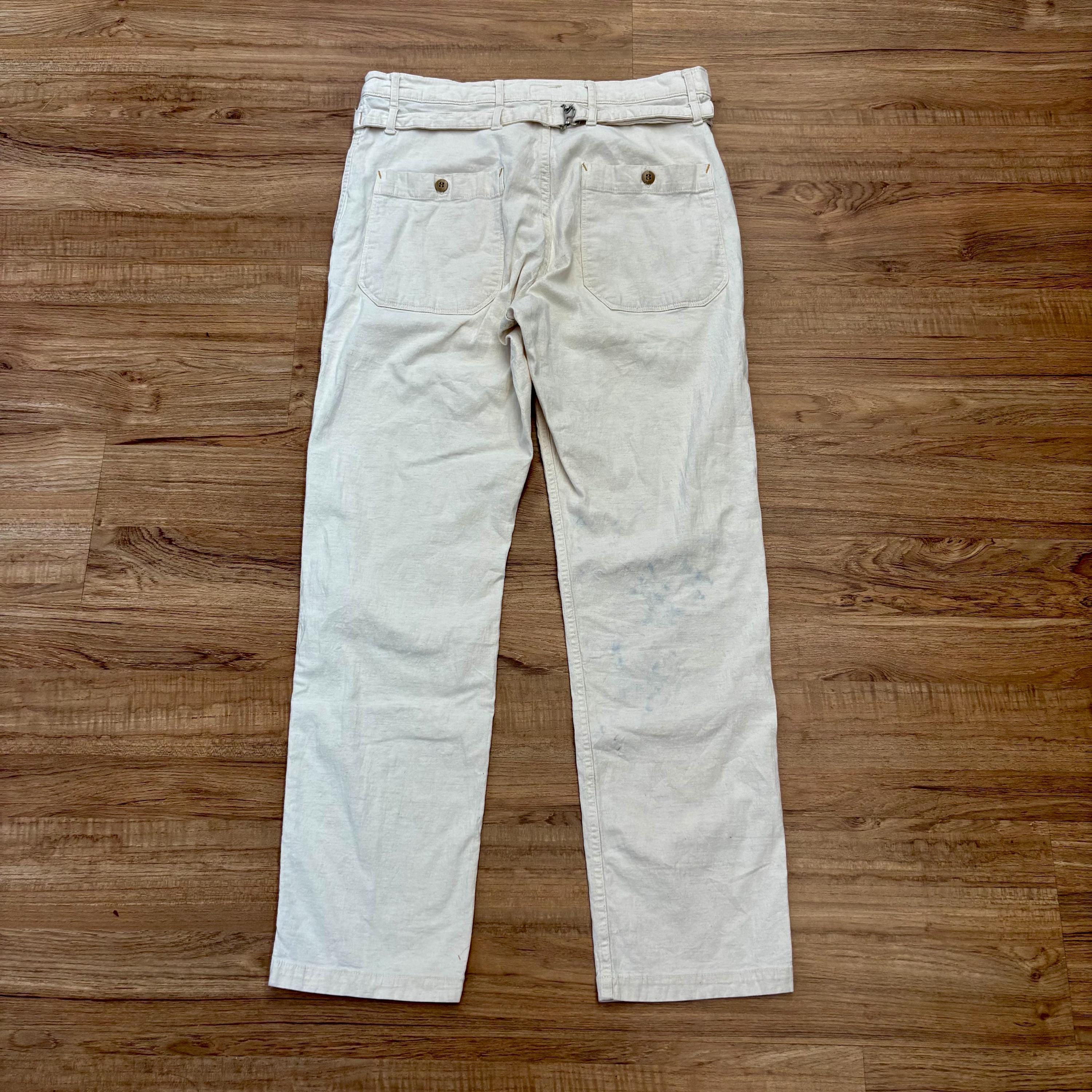 Japanese Brand Cinch Back Pants by Spellbound Made In Japan / Linen Blend Trousers W31