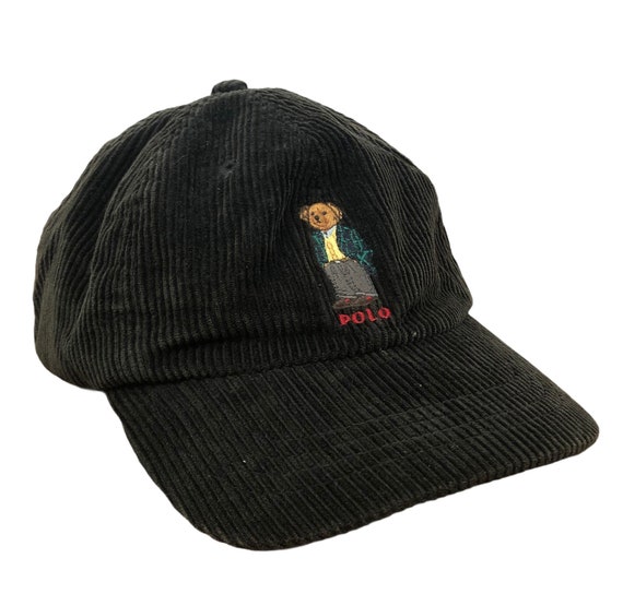 Vintage 90’s Polo Bear Corduroy Leather Strap Snap