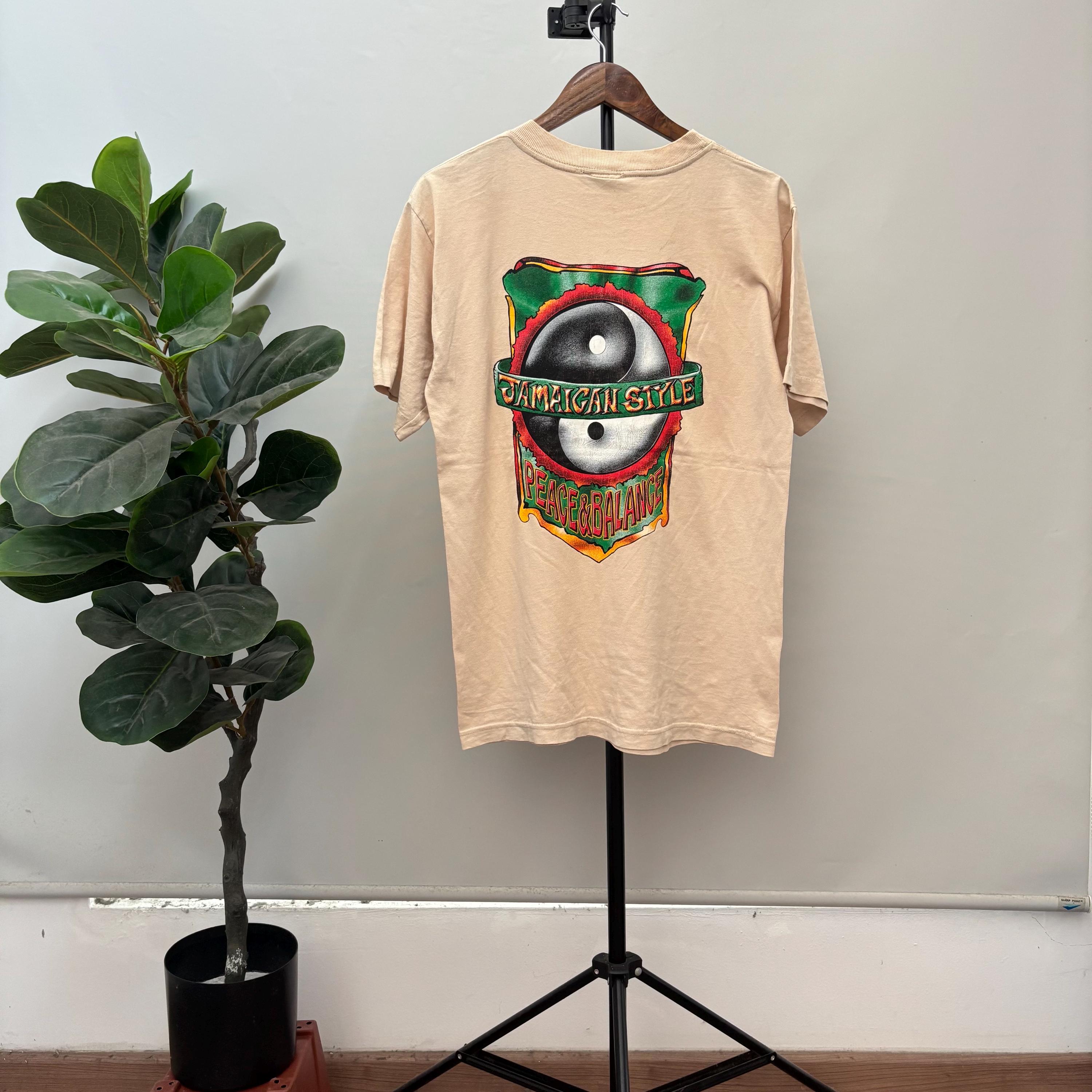 Vintage 90's Ying & Yang Jamaican Style Shirt / Peace and