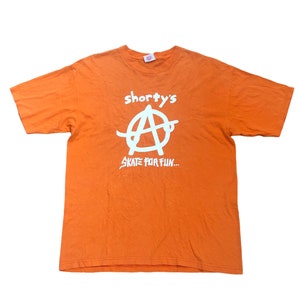 Vintage 90’s Shorty’s Skateboards Shirt Anarchy / Skate For Fun / Punk Rock Skate & Surf Size XL