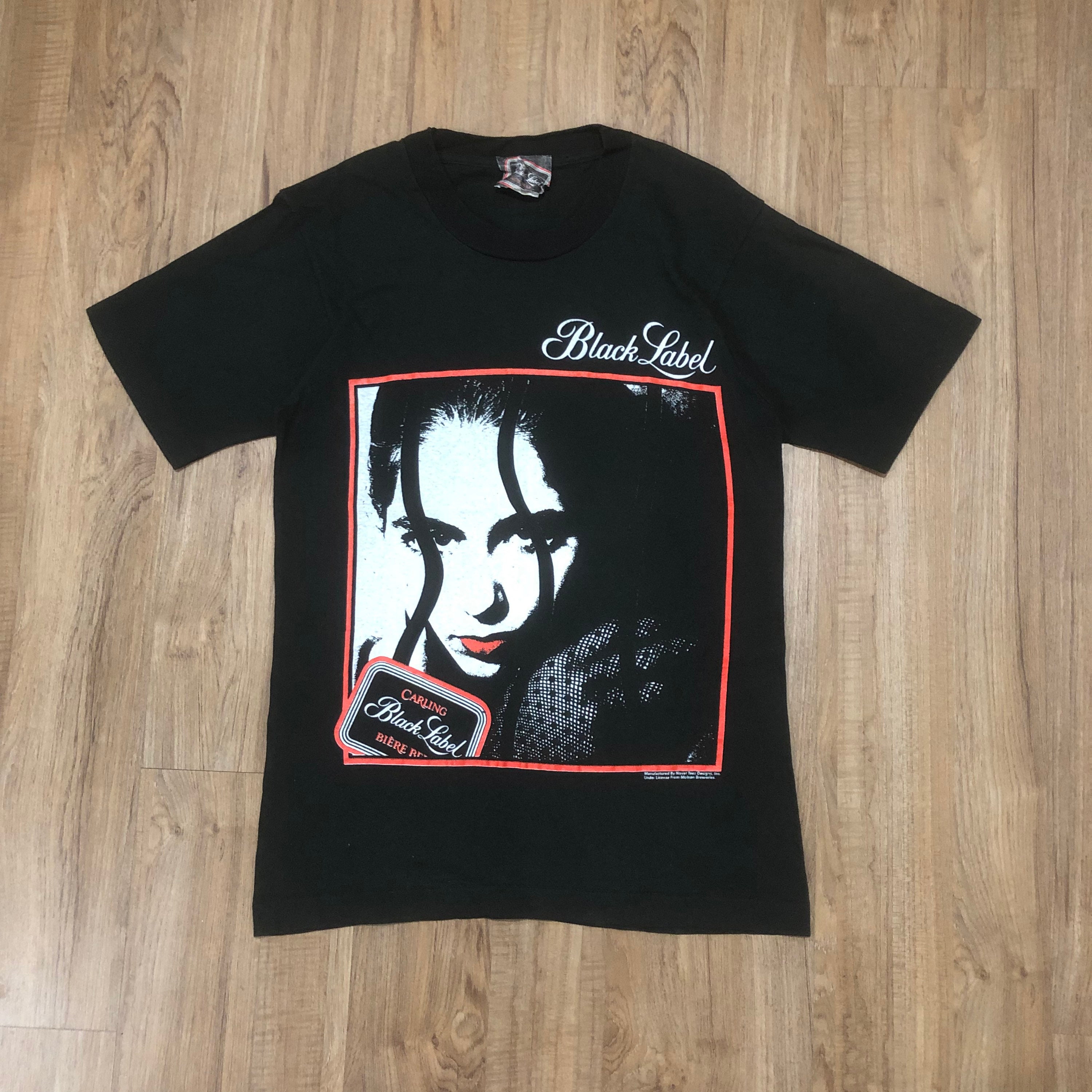 Vintage 90's Carling Black Label Shirt / Potrait Beer Shirt