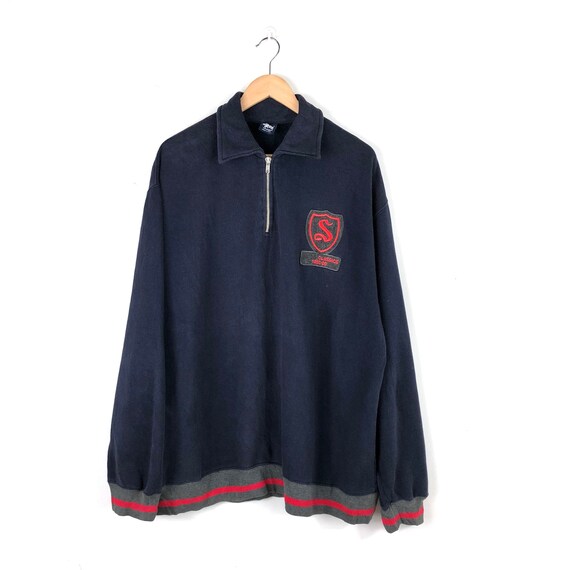 Vintage Stussy 1/4 Zipper Pullover / Stussy Crewne