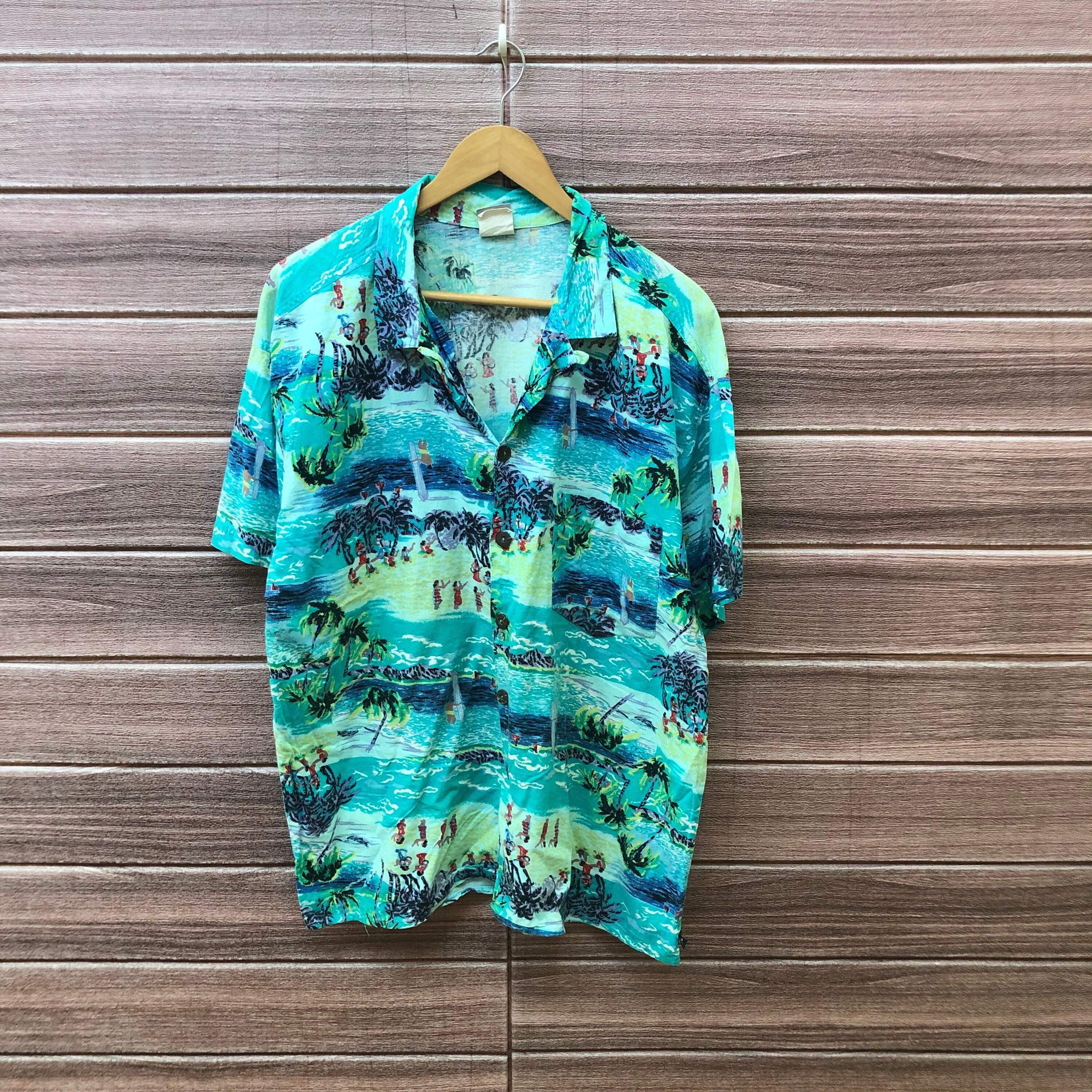 トップス 50s Reef rayon Hawaiian shirt 1950s Island Winds Shirt | Vintage 50s Rayon Hawaiian Top