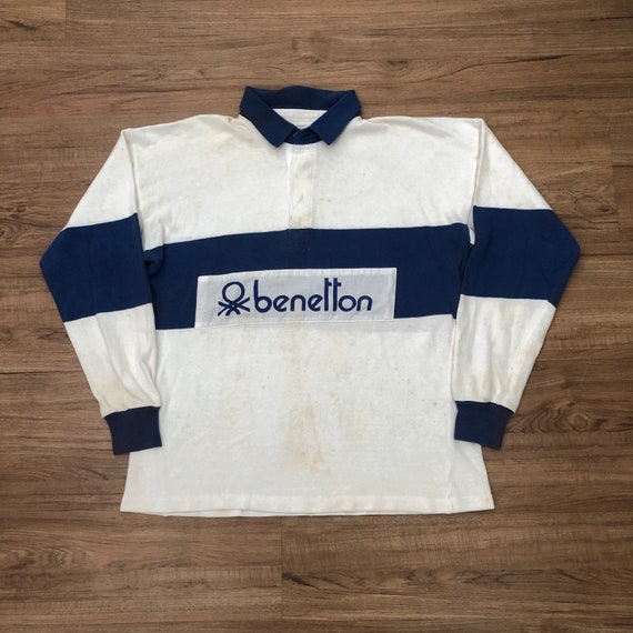 worldfamous90store Vintage 80's Benetton Rugby Long Sleeve Shirt Colorblock / United Color of Benetton
