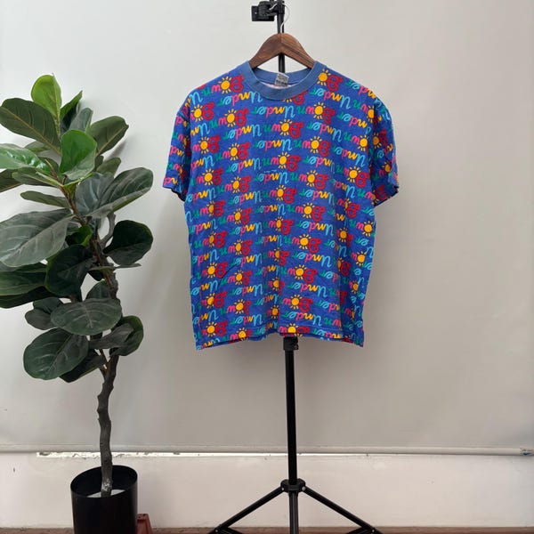 Vintage Ken Done Down Under All Over Print Shirt / Pop Art Größe M