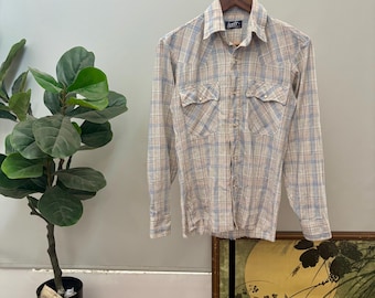 Vintage 70er Jahre Levi’s Westerner Snap Button Shirt LS / American Vtg Button Up Size M