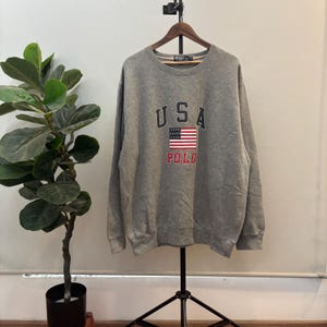 Vintage 90’s Polo Ralph Lauren USA  Sweatshirt / Lo Life America Flag Size XL