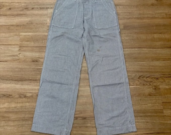 Danton Baker Pants Cinch Back / Workwear Hickory Vintage Pants Made In Japan Size W30