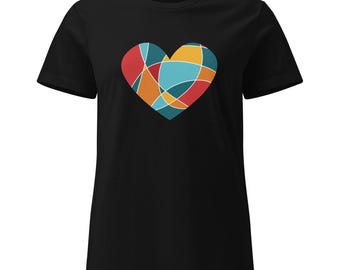 Patchwork heart women’s basic softstyle t-shirt