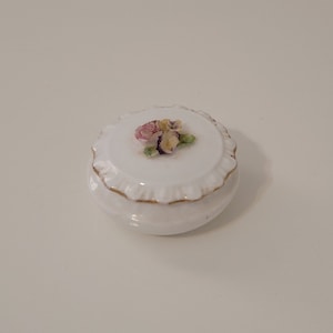 Floral Bone China Trinket Box Gold Trim by Coalport - Made in England