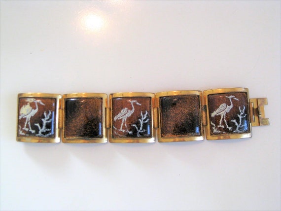 1960's Japanese Glazed Articulated Bracelet - image 2