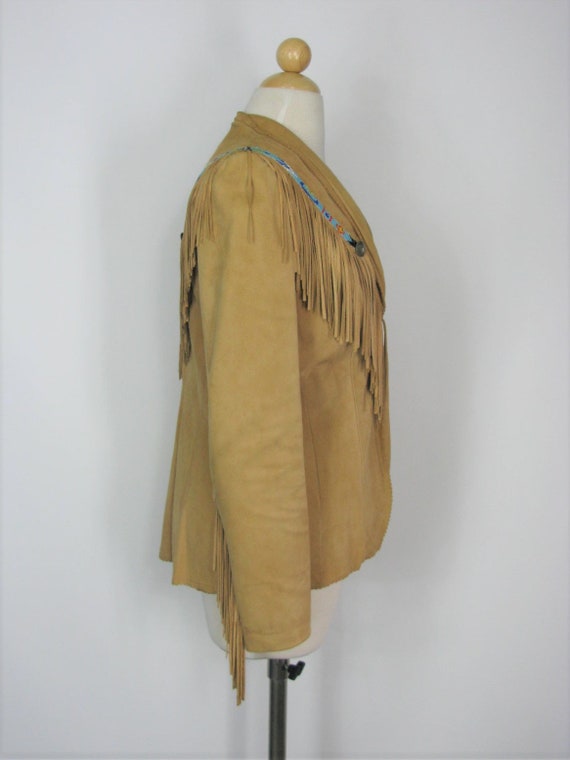 Vintage 70s/80s Char & Sher Suede Fringe Western … - image 4