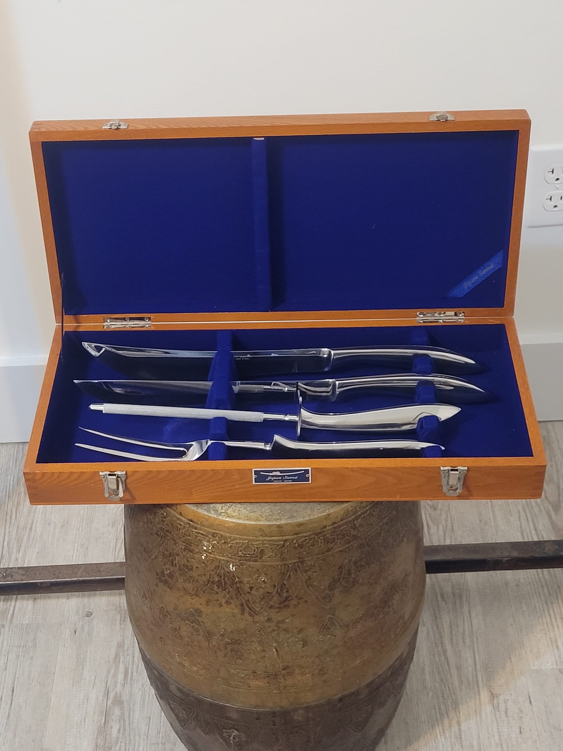 Vintage Jasco Hakusui Inami Japan Stainless Steel Carving Set in