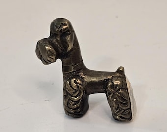 Vintage Solid Brass or Bronze Poodle Figurine UK British