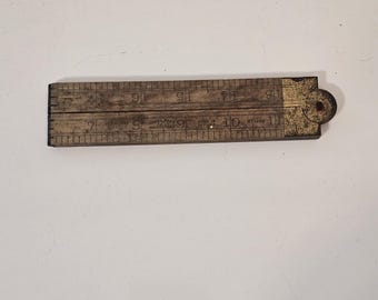 Warranted Boxwood No. 1163 Hockley Abbey 24" Folding Wooden Ruler with Brass Fixings