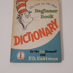 Vintage Dr. Seuss The Cat In The Hat Anfänger Buch Wörterbuch 1964 Großbritannien 1965