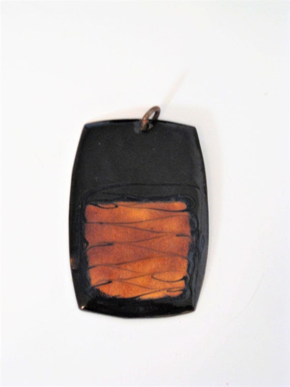 1960's Modernist Copper Enamel Pendant Denmark