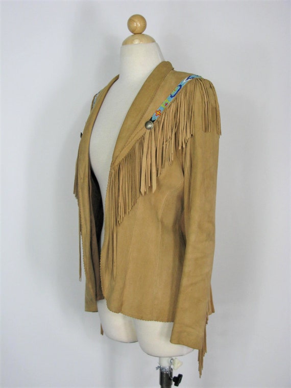 Vintage 70s/80s Char & Sher Suede Fringe Western … - image 7