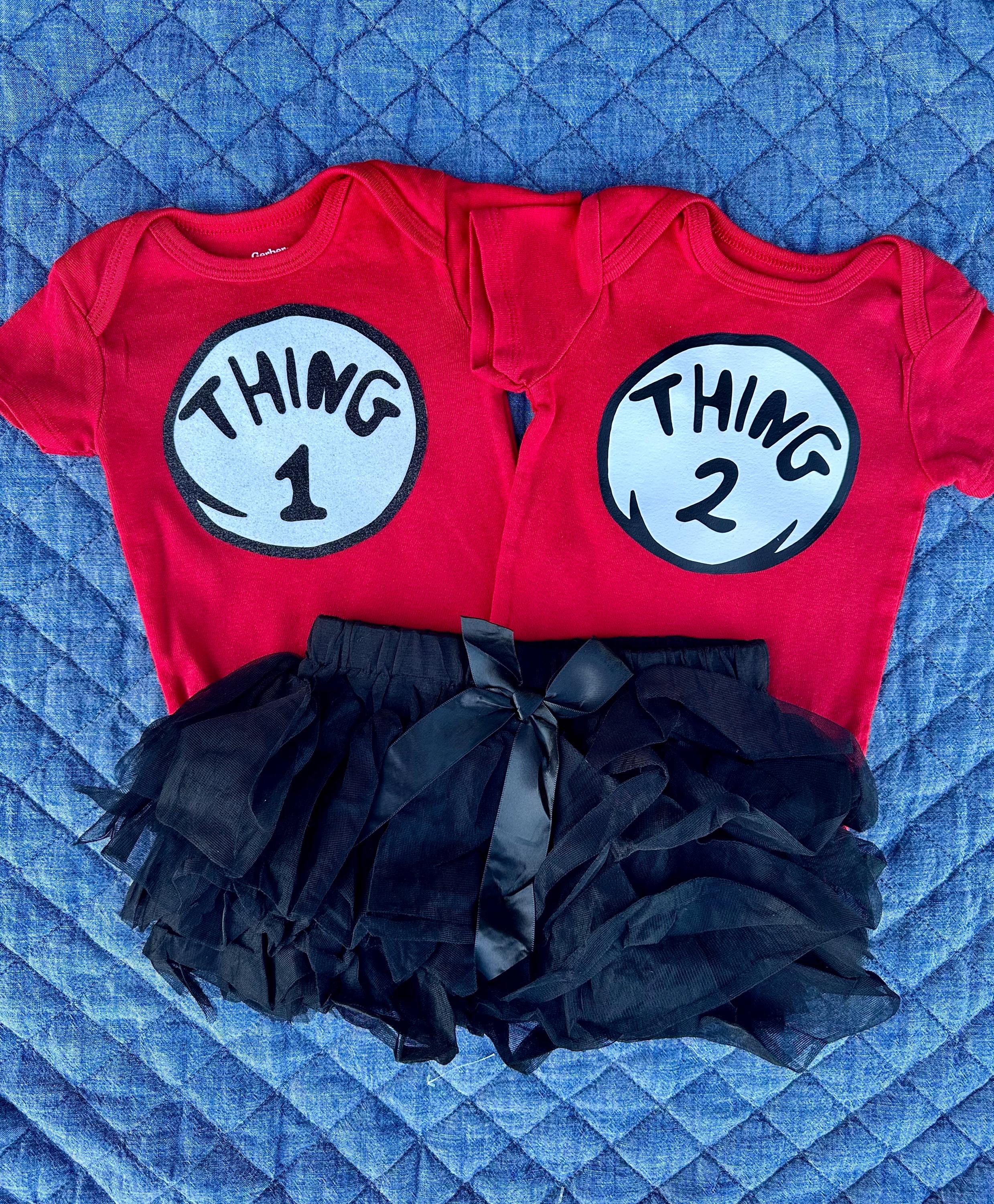 Thing 1 and Thing 2 Onesies Etsy