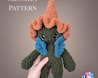 Patrón de crochet de gnomo duende (PDF) / Peluche de mago floral Womble / Descarga digital de amigurumi