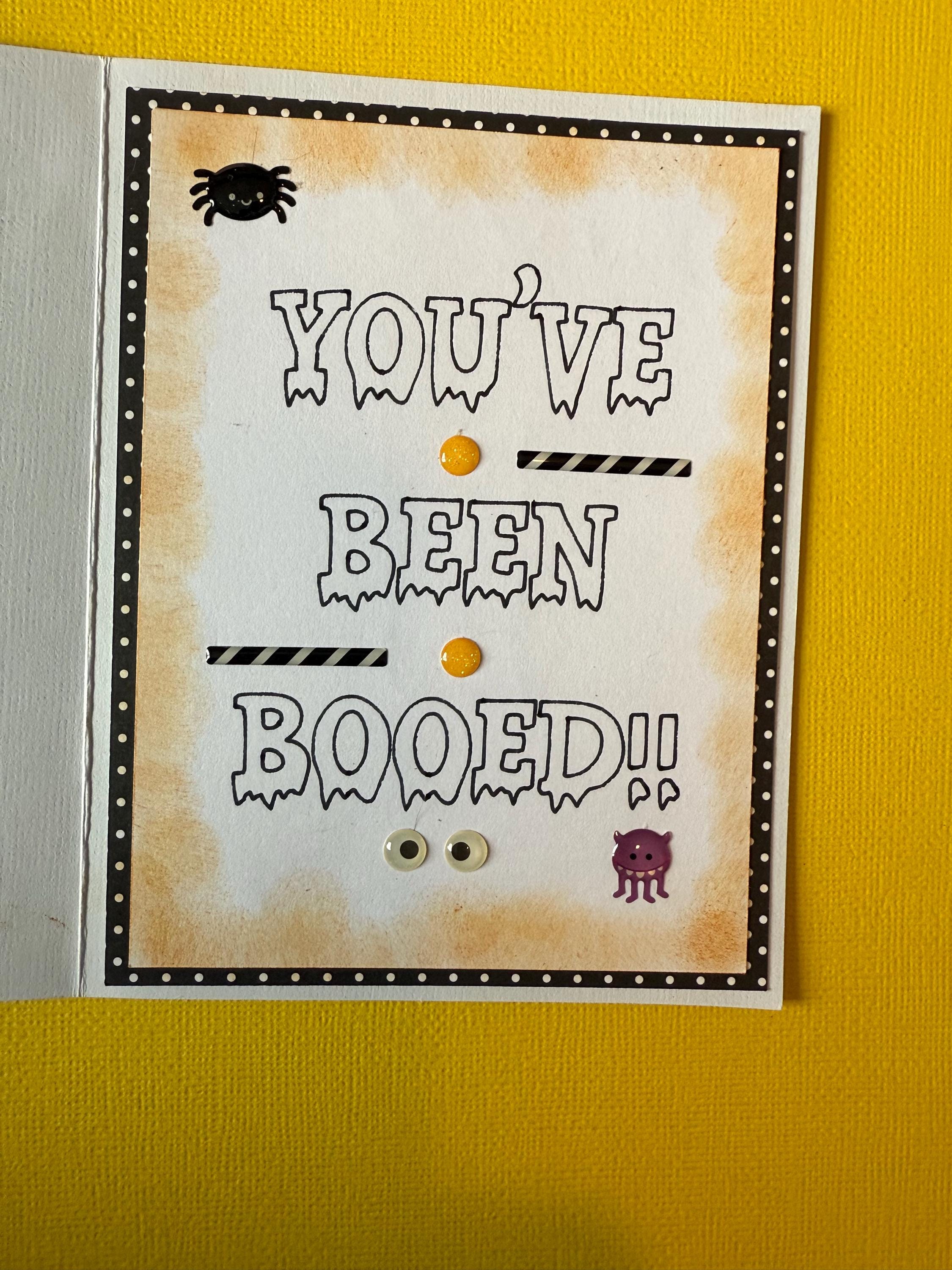 Handmade Halloween Ghost Card: "you've Been Booed" A2 Card - Etsy