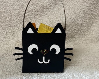 Black Cat Halloween Candy Gift Box: Trick or Treat Basket