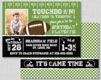 football invitation etsy