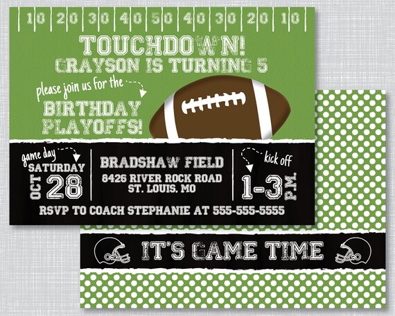 Football Birthday Party Invitations Koran Sticken Co