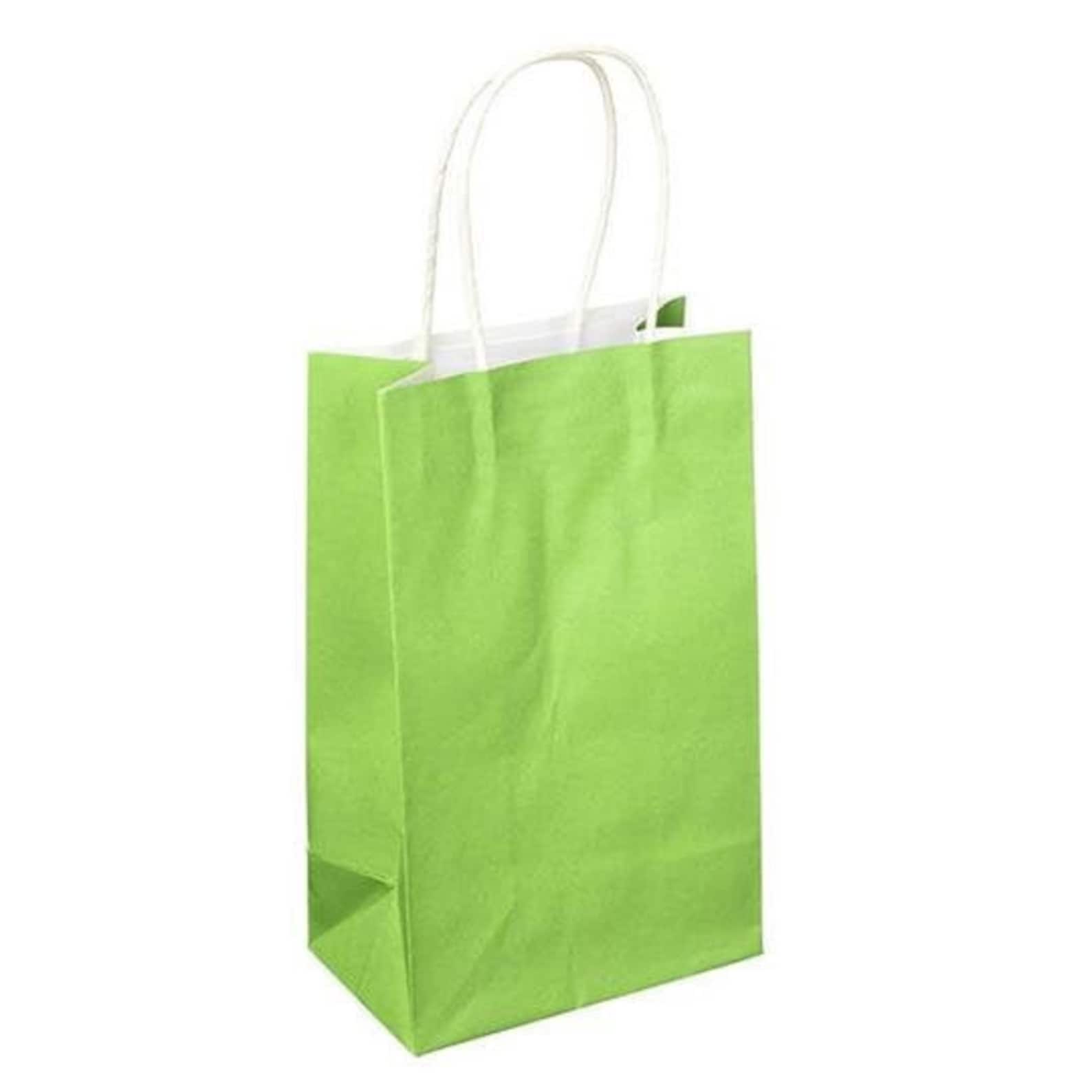 Buy Lime Green Kraft Handle Paper Gift Bags Quantity per Online in
