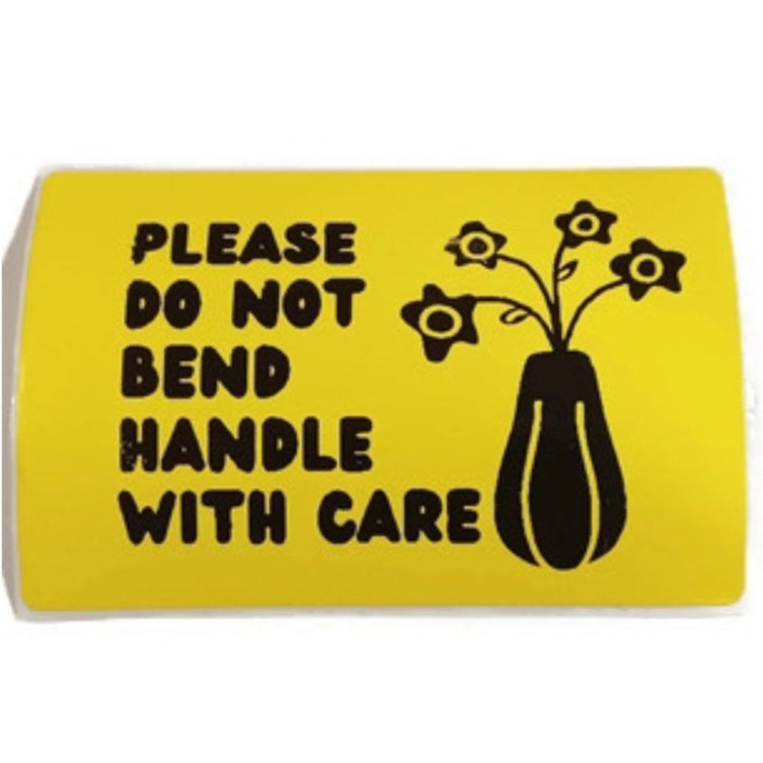 Custom Stickers Rectangle 3x2 Please Do Not Bend Handle - Etsy