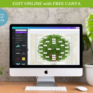 DIY 6 Generation Digital Family Tree Template Family History Wall Art ...
