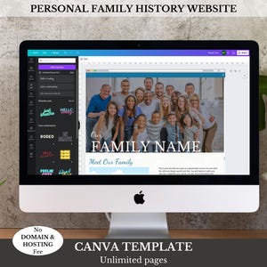 Personal Family History Web Site ~ Online Digital Family Tree ~ Editable in Canva  ~ WEBSITE AGATE