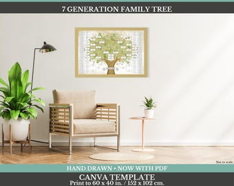7 Generation Family Tree ~ Canva Template & PDF ~ CHOCO