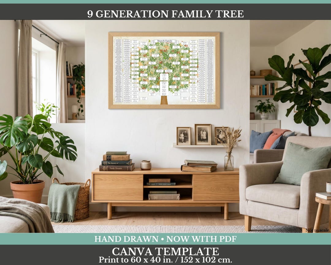 9 Generation Family Tree ~ Canva Template & PDF ~ MAI - Etsy