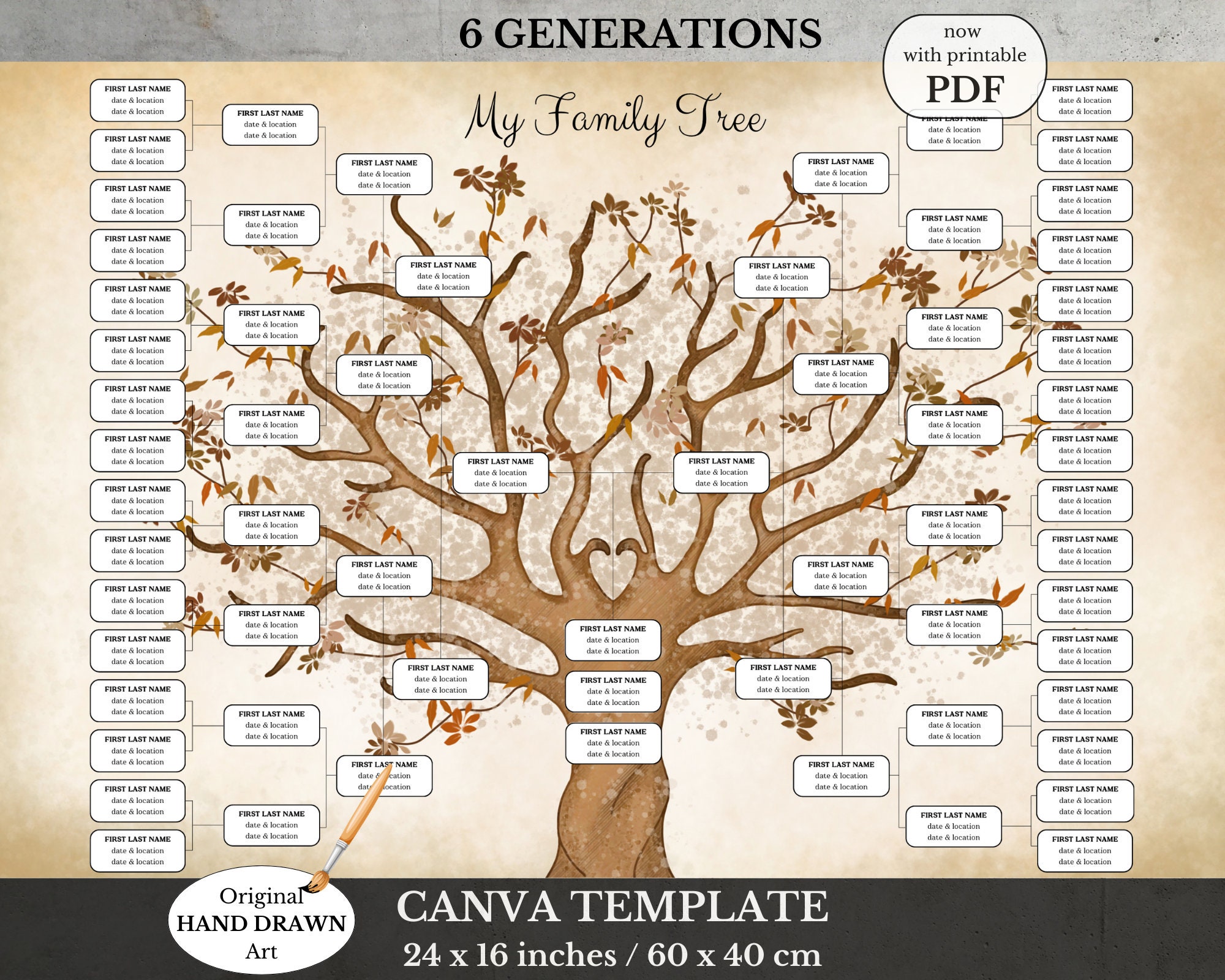 FUERLI Genealogy Charts,6-Generation Canvas Genealogy - Blank Posters for  Family History and Ancestry Work, Wall Decor : : Stationery &  Office Supplies